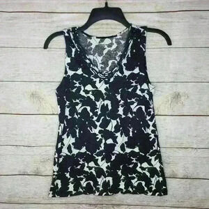 LOFT women's black and white tank top blouse size small